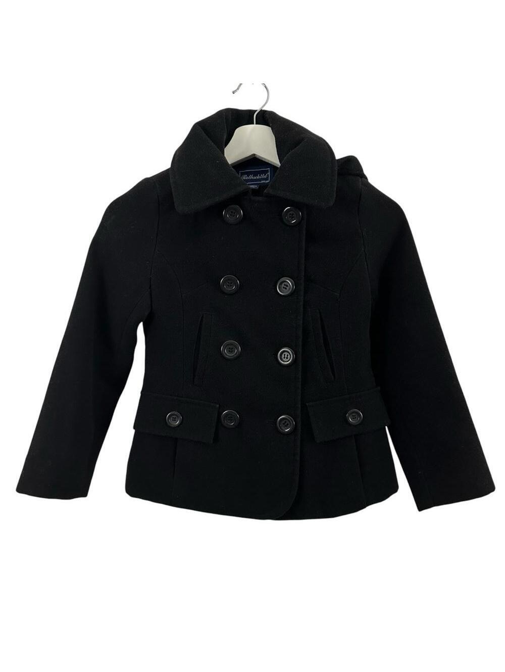 Rothschild Girls Black Button Down Coat Size S